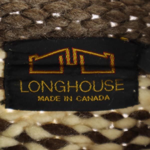 LONGHOUSE ロングハウス 90s カナダ製 オールド ウール カウチンジャケット ブラウン系 ニット メンズ