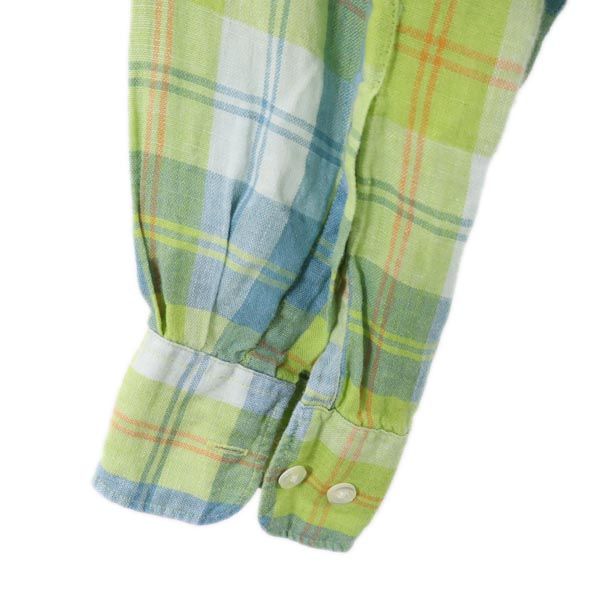 ジェイクルー 90s 巨人タグ チェック柄 長袖 シャツ M グリーン系 J.CREW メンズ