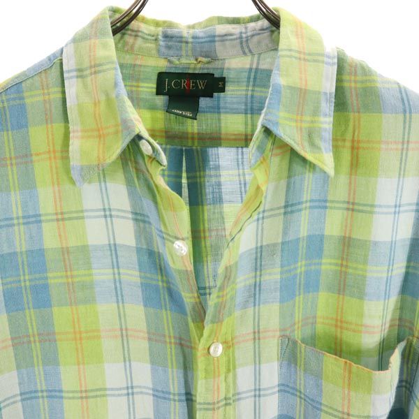 ジェイクルー 90s 巨人タグ チェック柄 長袖 シャツ M グリーン系 J.CREW メンズ