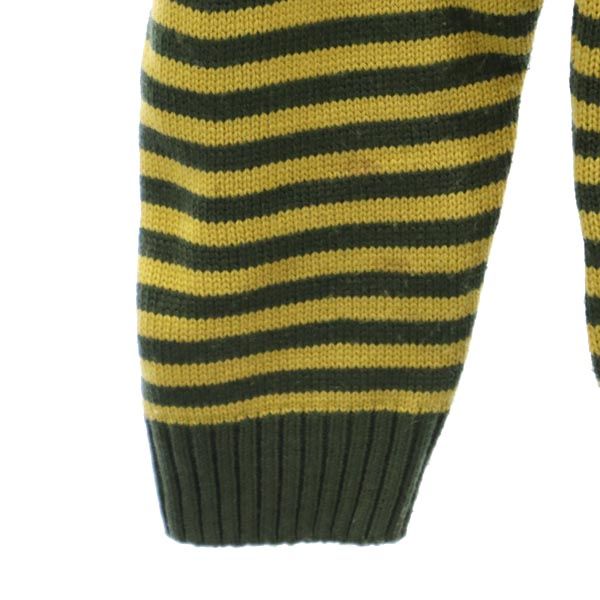 Wrangler ラングラー ボーダー柄 長袖 Vネック ニット セーター カーキ系 メンズ