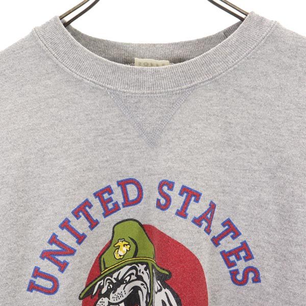 SOFFE M.J.ソフィー 80s USA製 ヴィンテージ USMC 長袖 トレーナー S グレー系 裏起毛 スウェット メンズ