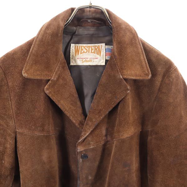 ショット USA製 レザージャケット 36 ブラウン schott メンズ