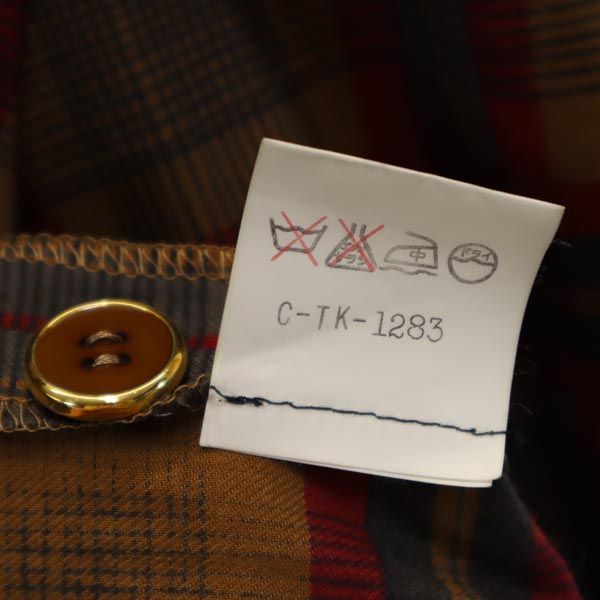 GIVENCHY ジバンシィ オールド チェック柄 長袖 ハーフボタン シャツ 9 ブラウン系 レディース