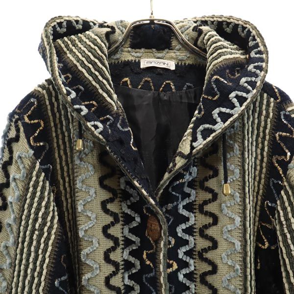SAZAN 90s 80s オールド 長袖 ニット カーディガン グレージュ パーカー レディース