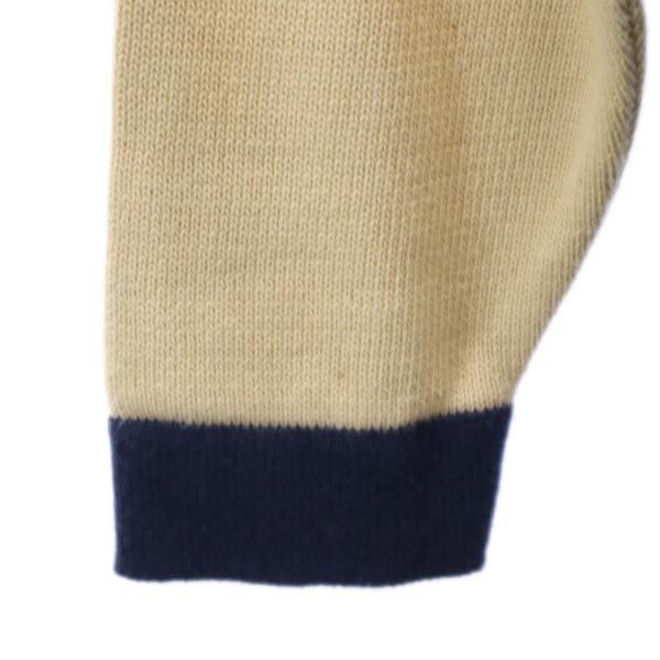 JC de CASTELBAJAC カステルバジャック イタリア製 バック 星条旗柄 長袖 コットン ニット カーディガン 40 ベージュ系 レディース