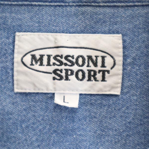 ミッソーニ スポーツ 長袖 デニムシャツ L MISSONI SPORT 刺繍 メンズ