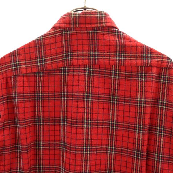 VINTAGE ヴィンテージ 60s チェック 長袖 シャツ L レッド系 メンズ