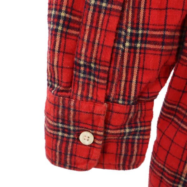 VINTAGE ヴィンテージ 60s チェック 長袖 シャツ L レッド系 メンズ