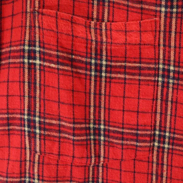 VINTAGE ヴィンテージ 60s チェック 長袖 シャツ L レッド系 メンズ