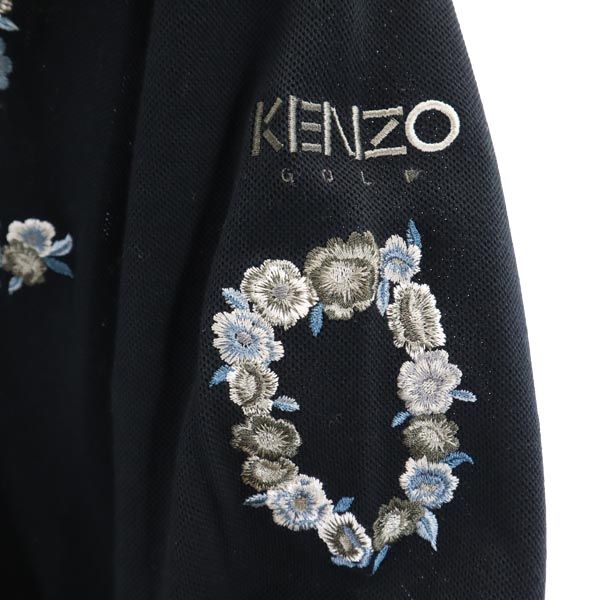 KENZO GOLF ケンゾーゴルフ 90s オールド 長袖 ポロシャツ 2 ネイビー レディース
