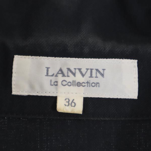 LANVIN LA COLLECTION ランバンコレクション 七分袖 テーラードジャケット 36 チャコールブラック ブレザー レディース