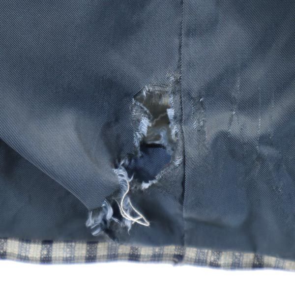 Burberrys バーバリーズ 90s オールド チェック ウールリネンブレンド テーラードジャケット 175 A6 ネイビー系 メンズ