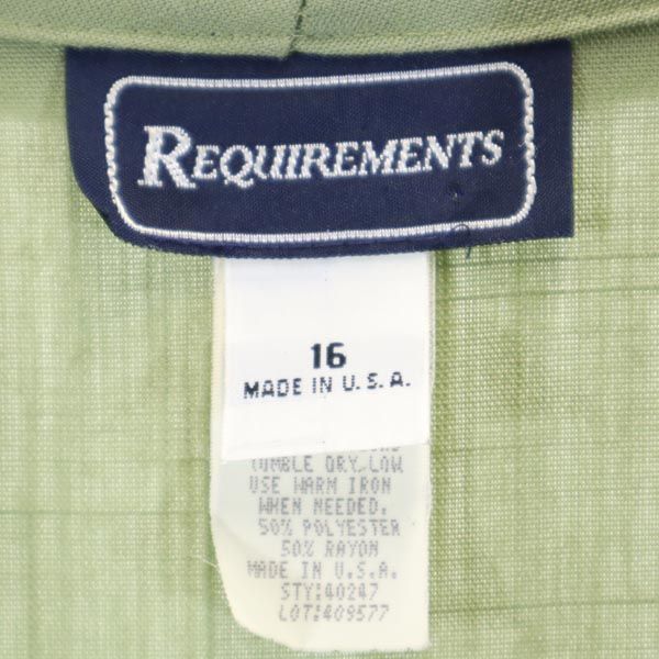 REQUIREMENTS 80s 90s USA製 オールド ジャケット 16 グリーン系 ビッグサイズ レディース