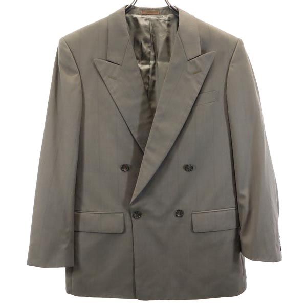 NINO CERRUTI ニノセルッティ ストライプ ダブル テーラードジャケット グレー系 メンズ