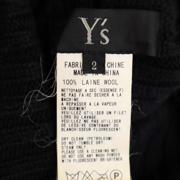 Y's ワイズ ウール100％ 長袖 タートルネック セーター 2 ブラック ニット レディース