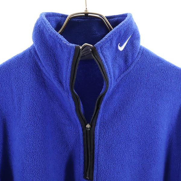 NIKE ナイキ 90s 00s 白タグ オールド ハーフジップ フリースジャケット L ブルー系 裏起毛 メンズ