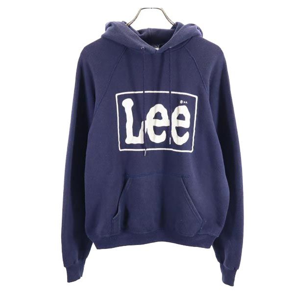 Lee リー 90s USA製 オールド 長袖 プルオーバー パーカー L ネイビー レディース