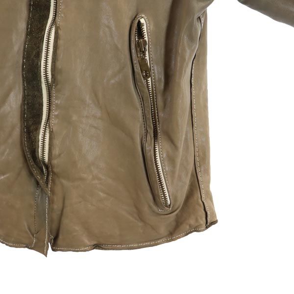 Sisii シシ 日本製 レザージャケット ベージュ系 レディース