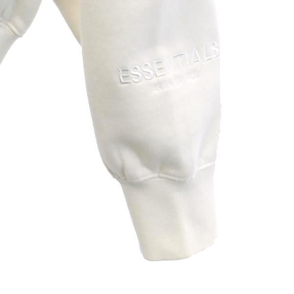 エッセンシャルズ バックプリント 長袖 トレーナー S ホワイト ESSENTIALS 裏起毛 メンズ