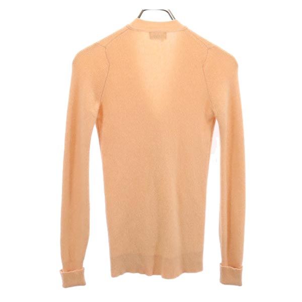 HERMES エルメス 長袖 シルクニット カーディガン 40 オレンジ系 レディース