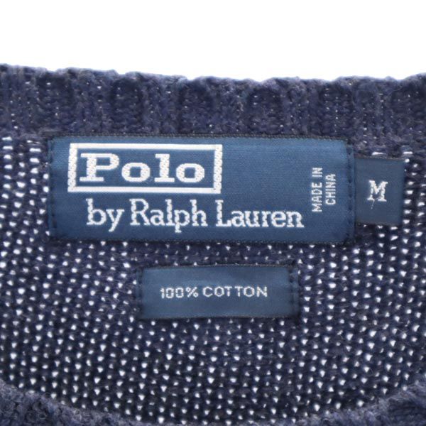 Polo by Ralph Lauren ポロバイラルフローレン インパクト21社製 長袖 コットン ニット M ネイビー セーター メンズ