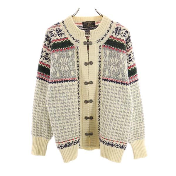 gim ジム ウール 長袖 ニット カーディガン M ベージュ系 メンズ