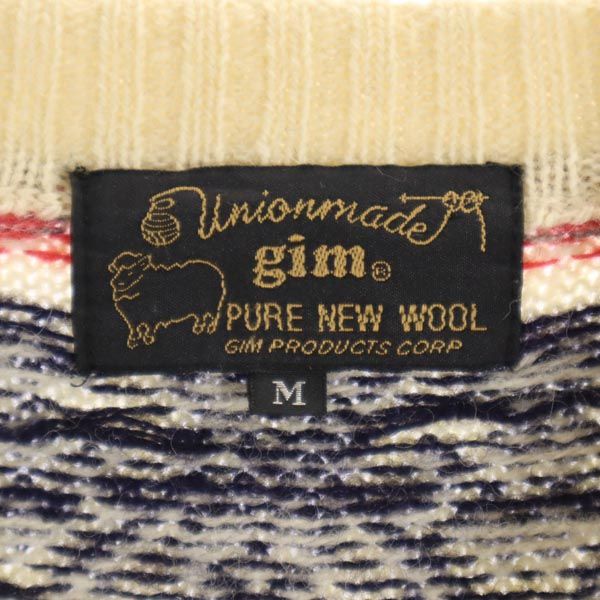 gim ジム ウール 長袖 ニット カーディガン M ベージュ系 メンズ