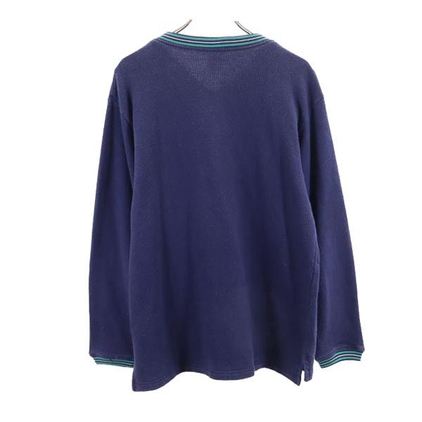 VISION ビジョン 長袖 Vネック セーター L ネイビー系 ニット メンズ