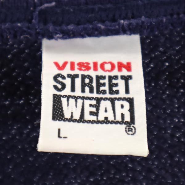 VISION ビジョン 長袖 Vネック セーター L ネイビー系 ニット メンズ