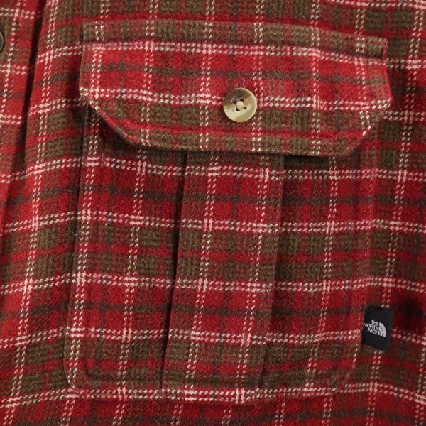 THE NORTH FACE ノースフェイス アウトドア NT26302 長袖 チェックシャツ S レッド系 メンズ