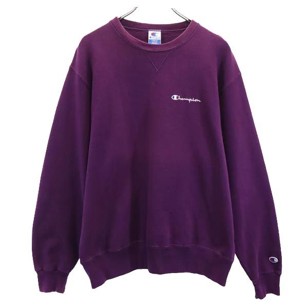 Champion チャンピオン 90s USA製 オールド 長袖 トレーナー L パープル系 裏起毛 メンズ