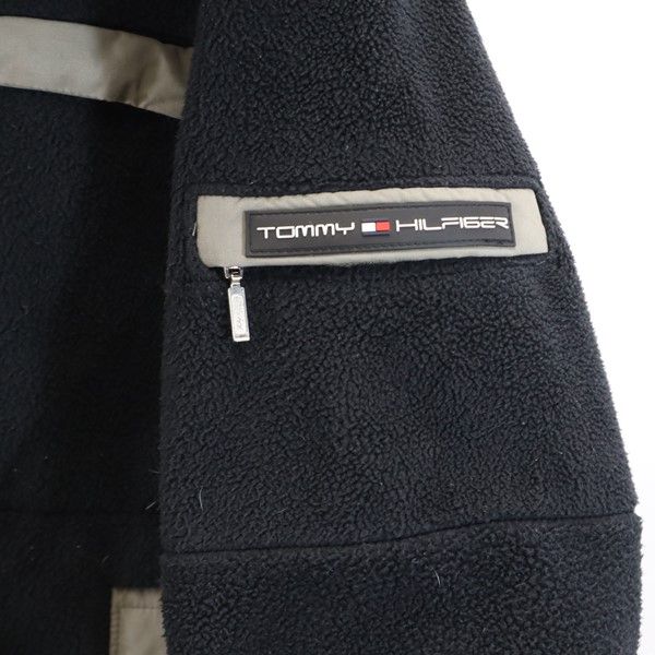 TOMMY HILFIGER トミーヒルフィガー フリースジャケット S ネイビー フード メンズ