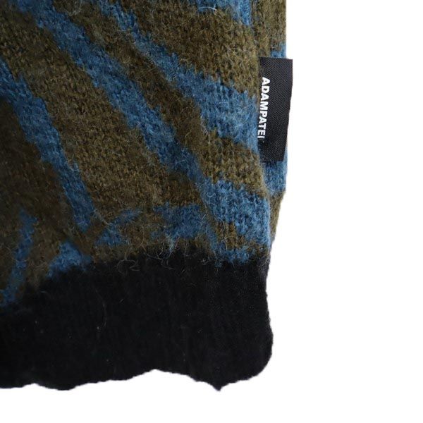 ADAM PATEK アダムパテック ウールブレンド 長袖 セーター 1 ブラウン×ブルー ニット メンズ