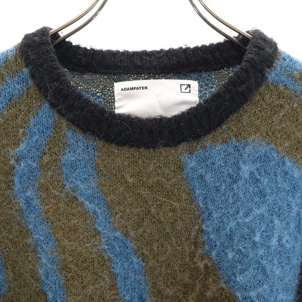 ADAM PATEK アダムパテック ウールブレンド 長袖 セーター 1 ブラウン×ブルー ニット メンズ