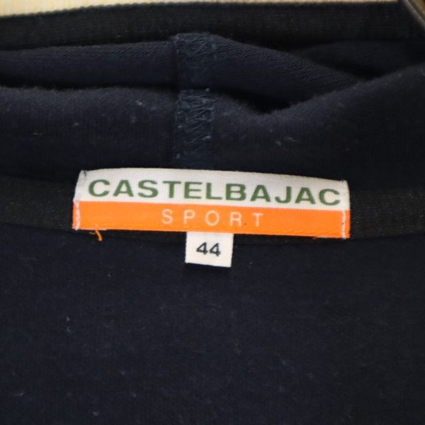 JC de CASTELBAJAC カステルバジャック 日本製 長袖 Vネック パーカー 44 ネイビー プルオーバー レディース