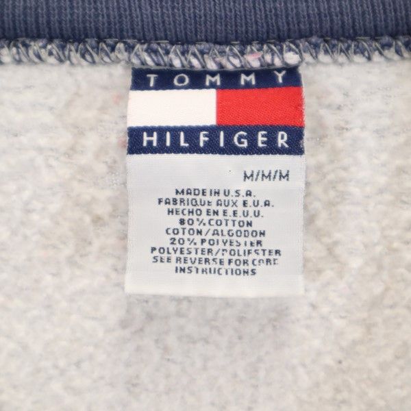 TOMMY HILFIGER トミーヒルフィガー オールド USA製 長袖 スウェット トレーナー M グレー 裏起毛 メンズ