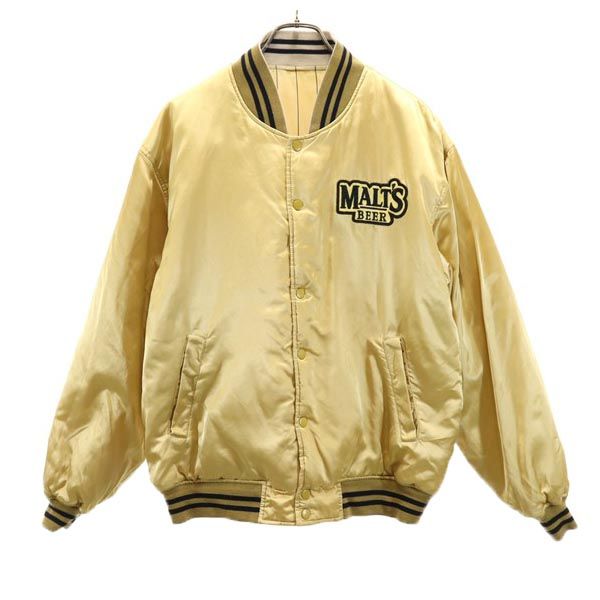 モルツビール 長袖 リバーシブル スタジャン L ゴールド MALTS BEER メンズ