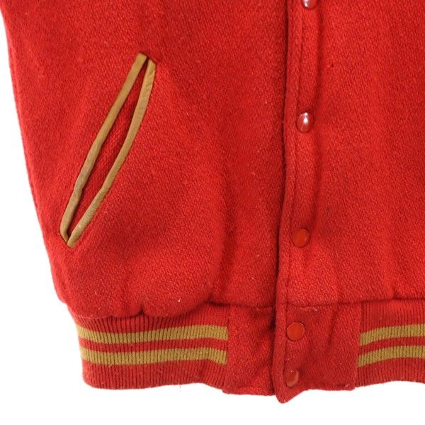 長袖 スタジャン M レッド系 メンズ