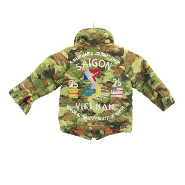 BREEZE ブリーズ ベトジャン 復刻 迷彩柄 キルティングジャケット 80 カーキ系 キッズ