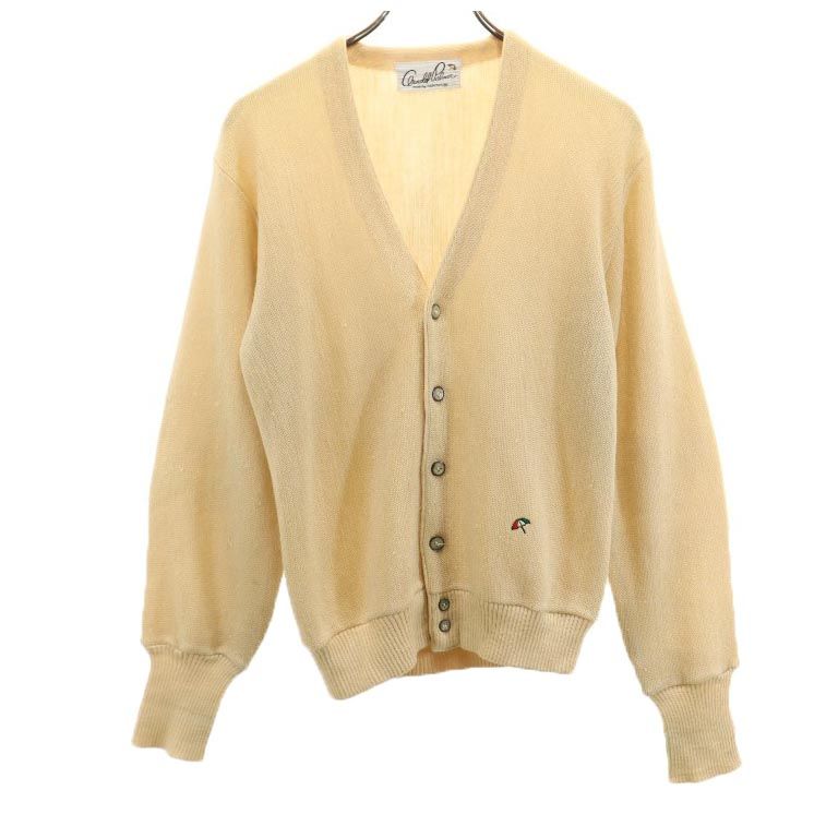 アーノルドパーマー 長袖 Vネック ニット カーディガン M ベージュ系 Arnold Palmer メンズ