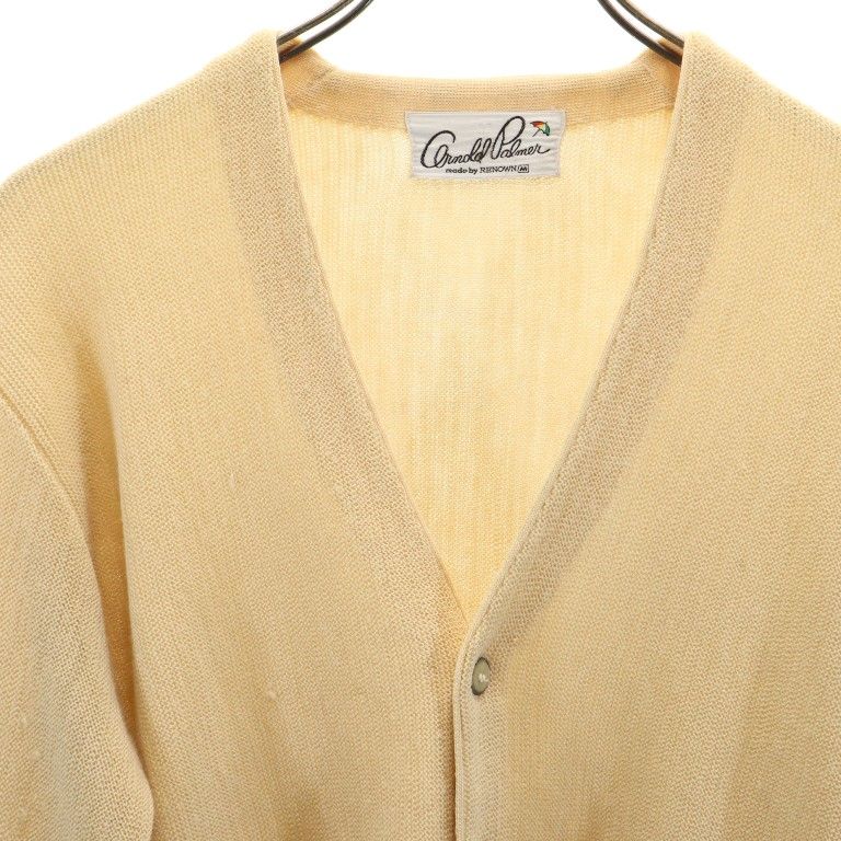アーノルドパーマー 長袖 Vネック ニット カーディガン M ベージュ系 Arnold Palmer メンズ