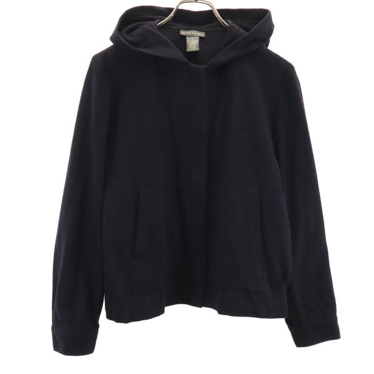 バナナリパブリック 長袖 ウールブレンド ジップパーカー S 黒 Banana Republic レディース