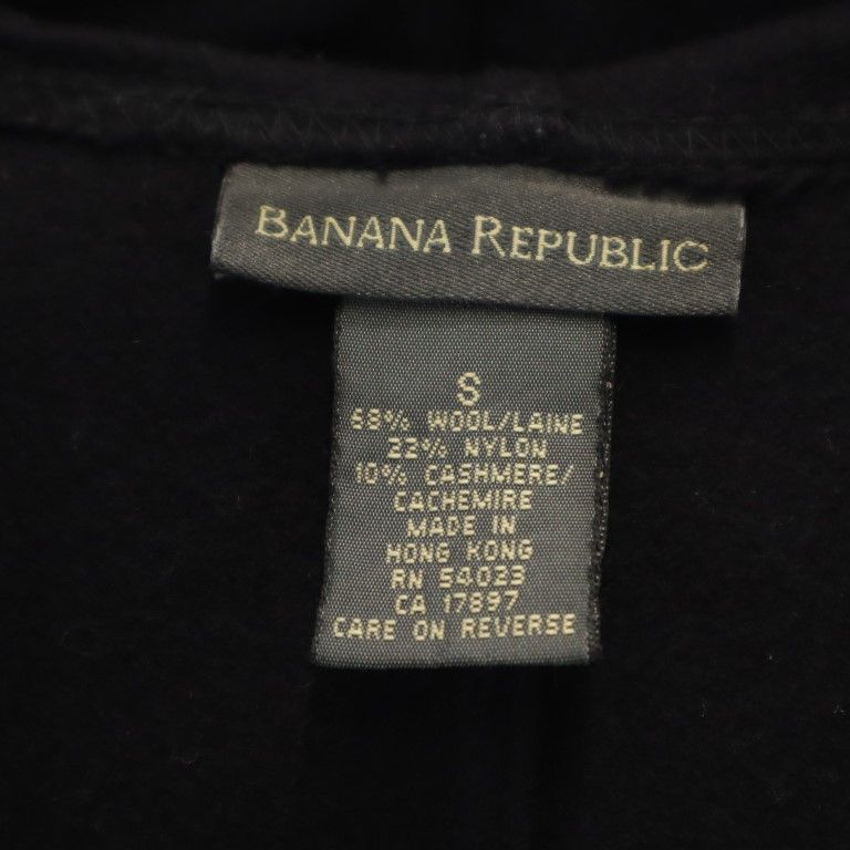 バナナリパブリック 長袖 ウールブレンド ジップパーカー S 黒 Banana Republic レディース