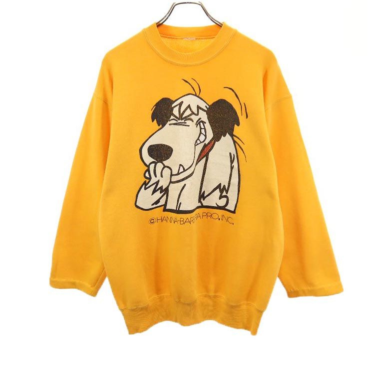 ハンナバーベラ 90s 長袖 スウェット トレーナー イエロー系 Hanna-Barbera ケンケン メンズ