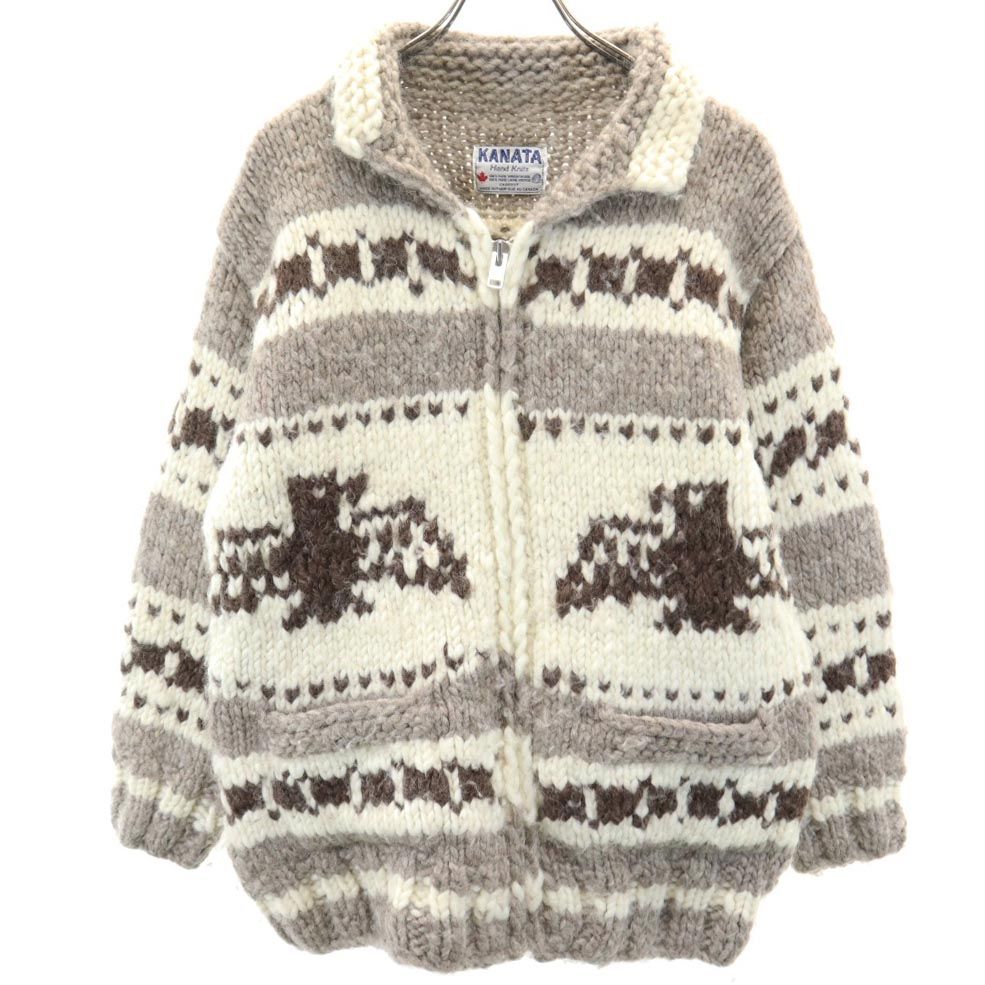 KANATA カナタ 長袖 カウチンジャケット ベージュ系 メンズ