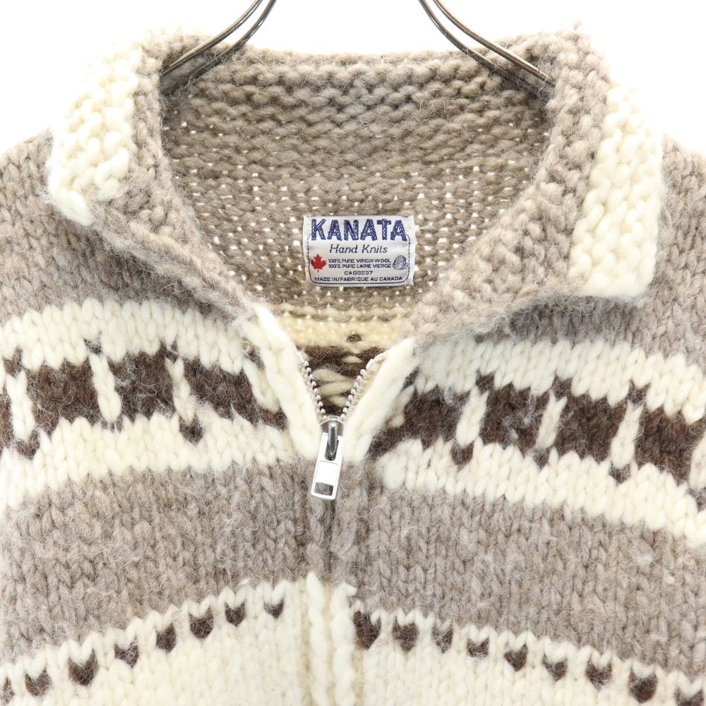 カナタ 長袖 カウチンジャケット ベージュ系 KANATA メンズ