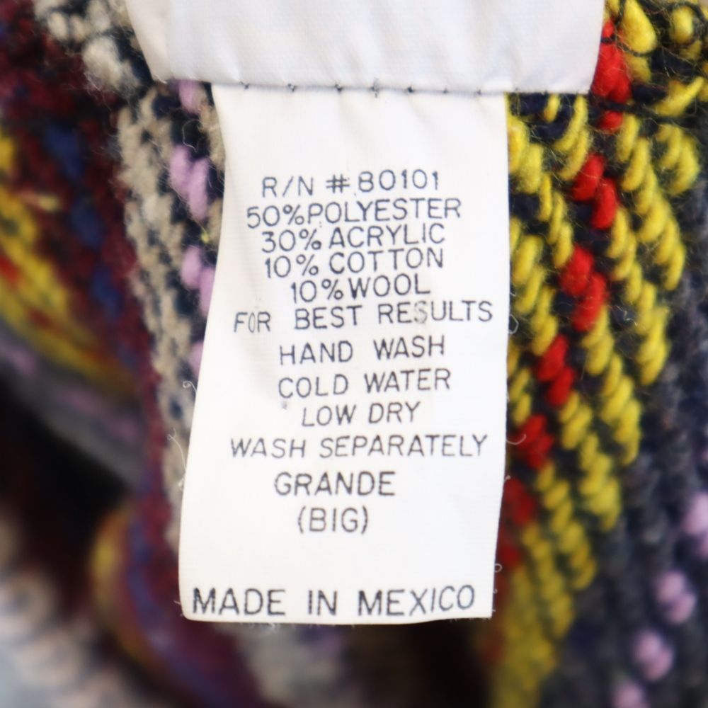 TACOJOES メキシカン 総柄 長袖 ウールブレンド パーカー TACOJOES プルオーバー メンズ