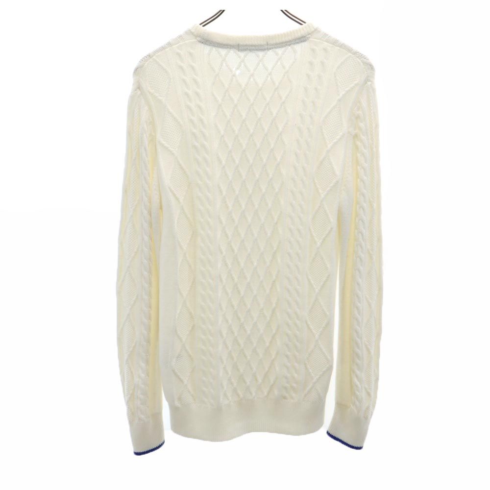 バーバリーブラックレーベル 三陽商会 長袖 コットン セーター 2 ホワイト系 BURBERRY BLACK LABEL ニット メンズ