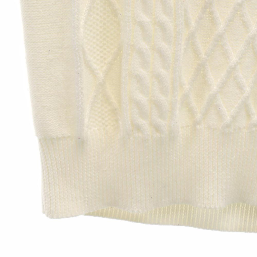 バーバリーブラックレーベル 三陽商会 長袖 コットン セーター 2 ホワイト系 BURBERRY BLACK LABEL ニット メンズ