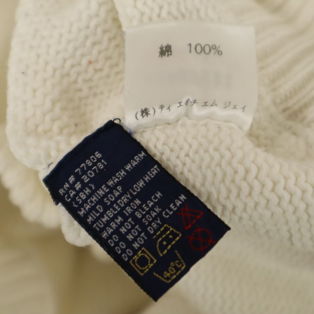TOMMY HILFIGER トミーヒルフィガー 90s オールド フラッグタグ 長袖 コットン セーター L ホワイト系 ニット メンズ
